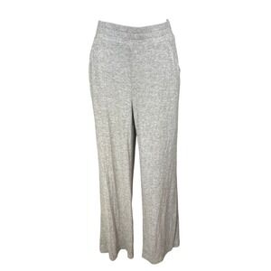 Calme Hachi Wide Leg Pants Women's Medium Grey Lounge Knit‎ Rayon Spandex Blend